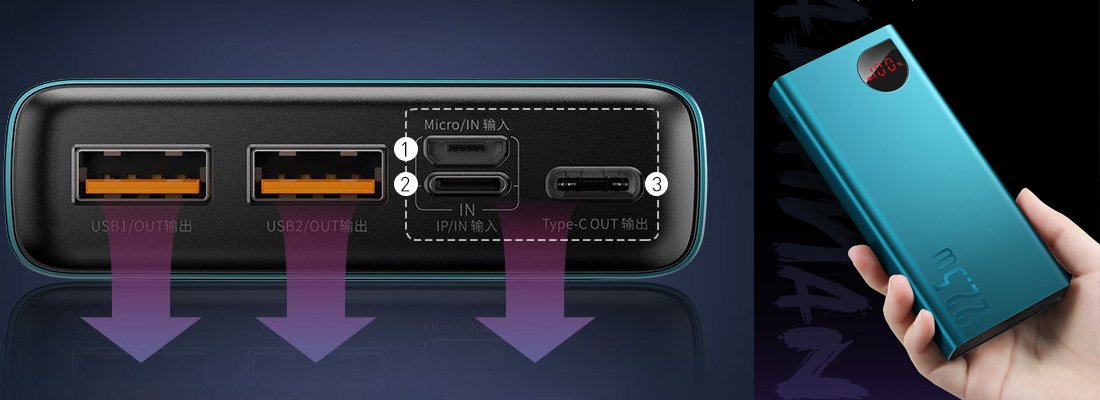 Baseus Adaman 22.5W 20.000 mAh Dijital Ekranlı Powerbank