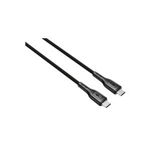 hkm tech KNIT 60W Hızlı Şarj Destekli, Type-C to Type-C Şarj ve Data Aktarım Kablosu Siyah