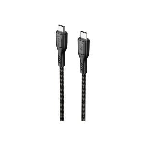 hkm tech KNIT 60W Hızlı Şarj Destekli, Type-C to Type-C Şarj ve Data Aktarım Kablosu Siyah