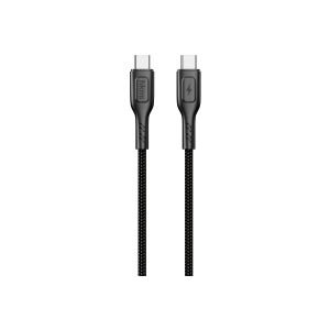 hkm tech KNIT 60W Hızlı Şarj Destekli, Type-C to Type-C Şarj ve Data Aktarım Kablosu Siyah