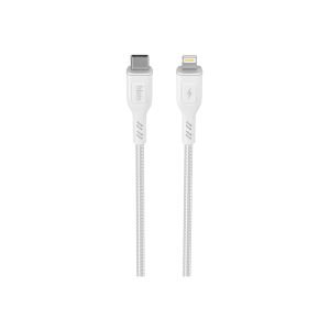 hkm tech KNIT 30W Hızlı Şarj Destekli, Type-C to Lightning Şarj ve Data Aktarım Kablosu Beyaz