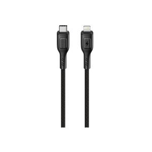 hkm tech KNIT 30W Hızlı Şarj Destekli, Type-C to Lightning Şarj ve Data Aktarım Kablosu Siyah