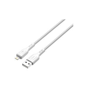 hkm tech KNIT 2A Çıkışlı, USB-A to Lightning Şarj ve Data Aktarım Kablosu Beyaz