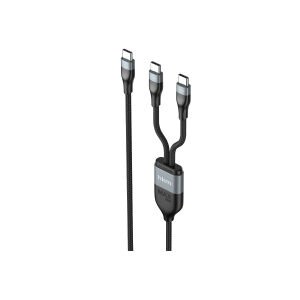 hkm tech DUO POWER 100W Çift Uçlu, Type-C to Type-C + Type-C Şarj Kablosu
