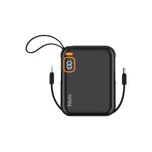 hkm tech POWER DUO 10.000 mAh 20W Hızlı Şarj Destekli, Type-C ve Lightning Kablolu Powerbank Siyah