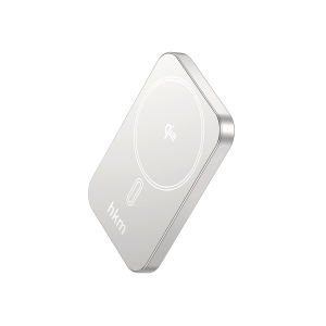 hkm tech MAG Q-ELITE 5.000 mAh 20W Qi2 Teknolojili ve MagSafe Uyumlu Kablosuz İnce Powerbank Gümüş