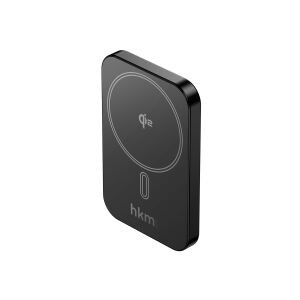 hkm tech MAG Q-ELITE 5.000 mAh 20W Qi2 Teknolojili ve MagSafe Uyumlu Kablosuz İnce Powerbank Siyah