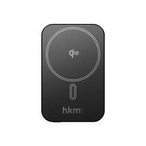 hkm tech MAG Q-ELITE 5.000 mAh 20W Qi2 Teknolojili ve MagSafe Uyumlu Kablosuz İnce Powerbank Siyah