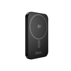 hkm tech MAG Q-ELITE 5.000 mAh 20W Qi2 Teknolojili ve MagSafe Uyumlu Kablosuz İnce Powerbank Siyah