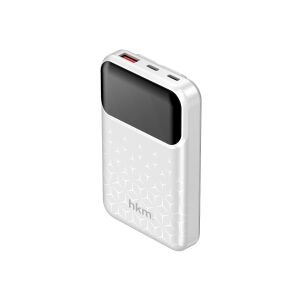 hkm tech POWER NANO 10.000 mAh 20W Hızlı Şarj Destekli, Type-C ve Lightning Kablolu Powerbank Beyaz
