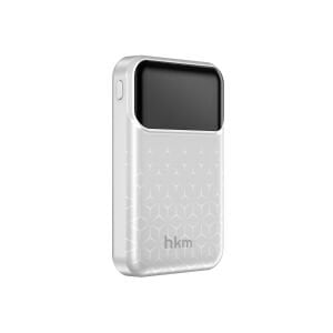 hkm tech POWER NANO 10.000 mAh 20W Hızlı Şarj Destekli, Type-C ve Lightning Kablolu Powerbank Beyaz