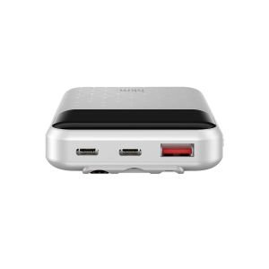 hkm tech POWER NANO 10.000 mAh 20W Hızlı Şarj Destekli, Type-C ve Lightning Kablolu Powerbank Beyaz