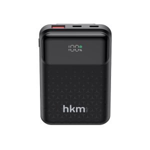 hkm tech POWER NANO 10.000 mAh 20W Hızlı Şarj Destekli, Type-C ve Lightning Kablolu Powerbank Siyah