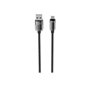 hkm tech KNIT GLAM 2.1A Hızlı Şarj Destekli, USB-A to Lightning Şarj ve Data Aktarım Kablosu Siyah
