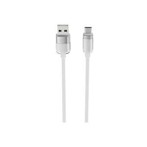 hkm tech KNIT GLAM 2.1A Hızlı Şarj Destekli, USB-A to Type-C Şarj ve Data Aktarım Kablosu Beyaz