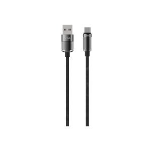 hkm tech KNIT GLAM 2.1A Hızlı Şarj Destekli, USB-A to Type-C Şarj ve Data Aktarım Kablosu Siyah