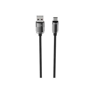 hkm tech KNIT GLAM 2.1A Hızlı Şarj Destekli, USB-A to Type-C Şarj ve Data Aktarım Kablosu Siyah