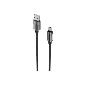 hkm tech KNIT GLAM 2.1A Hızlı Şarj Destekli, USB-A to Type-C Şarj ve Data Aktarım Kablosu Siyah