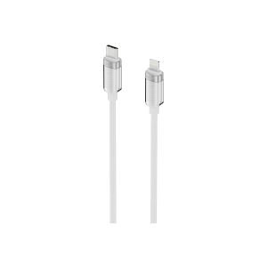 hkm tech KNIT GLAM 30W Hızlı Şarj Destekli, Type-C to Lightning Şarj ve Data Aktarım Kablosu Beyaz
