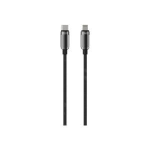 hkm tech KNIT GLAM 30W Hızlı Şarj Destekli, Type-C to Lightning Şarj ve Data Aktarım Kablosu Siyah