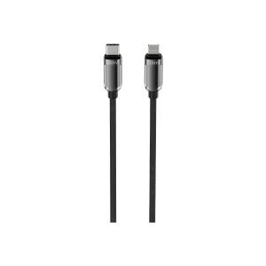 hkm tech KNIT GLAM 30W Hızlı Şarj Destekli, Type-C to Lightning Şarj ve Data Aktarım Kablosu Siyah