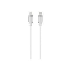 hkm tech KNIT GLAM 60W Hızlı Şarj Destekli, Type-C to Type-C Şarj ve Data Aktarım Kablosu Beyaz