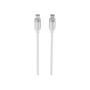 hkm tech KNIT GLAM 60W Hızlı Şarj Destekli, Type-C to Type-C Şarj ve Data Aktarım Kablosu Beyaz