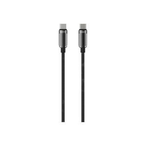 hkm tech KNIT GLAM 60W Hızlı Şarj Destekli, Type-C to Type-C Şarj ve Data Aktarım Kablosu Siyah