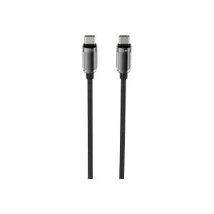 hkm tech KNIT GLAM 60W Hızlı Şarj Destekli, Type-C to Type-C Şarj ve Data Aktarım Kablosu Siyah