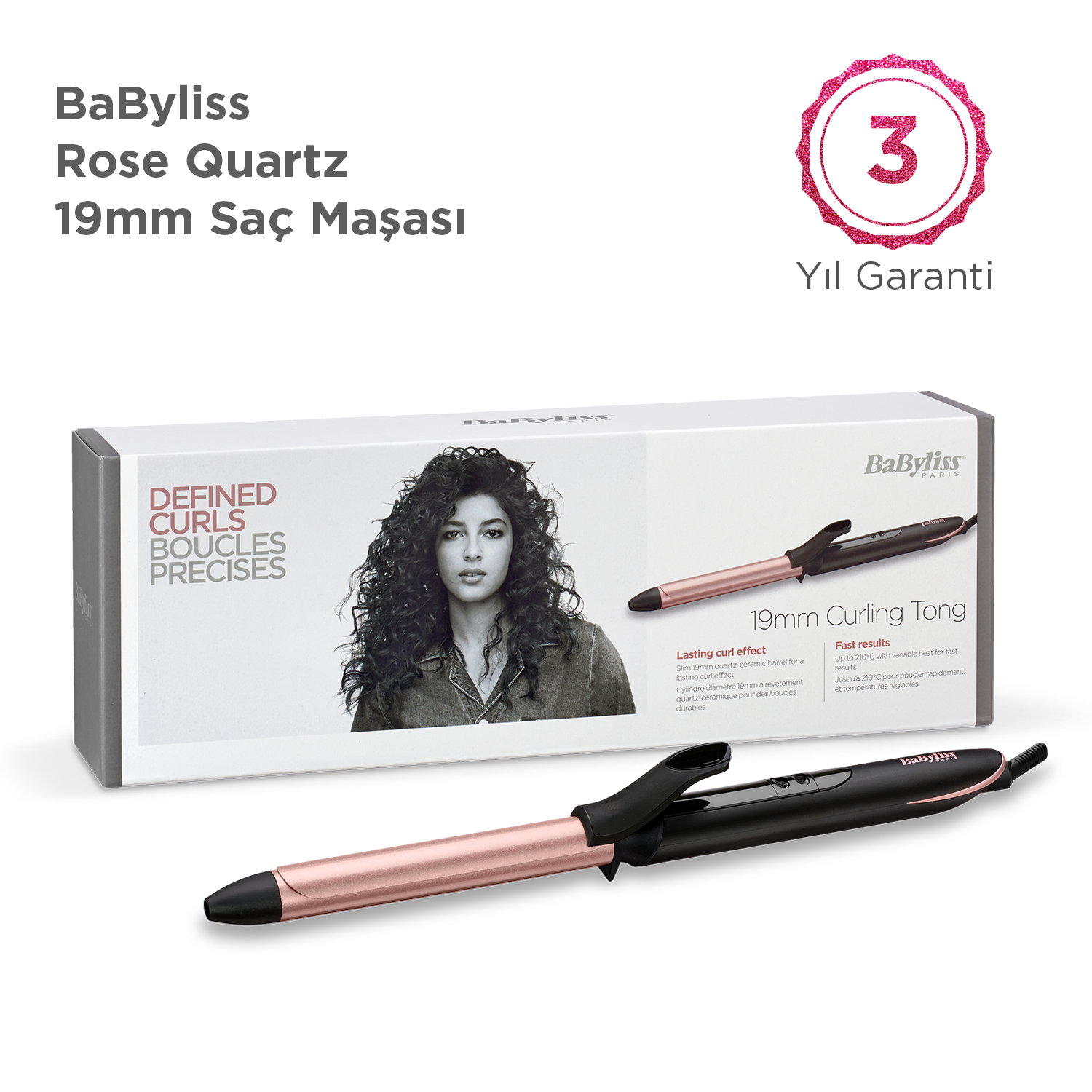BaByliss C450E Rose Quartz Saç Maşası