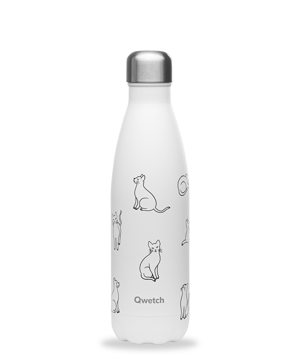 Qwetch QD3373 Isı Yalıtımlı 500ml Termos - Kedi Desenli